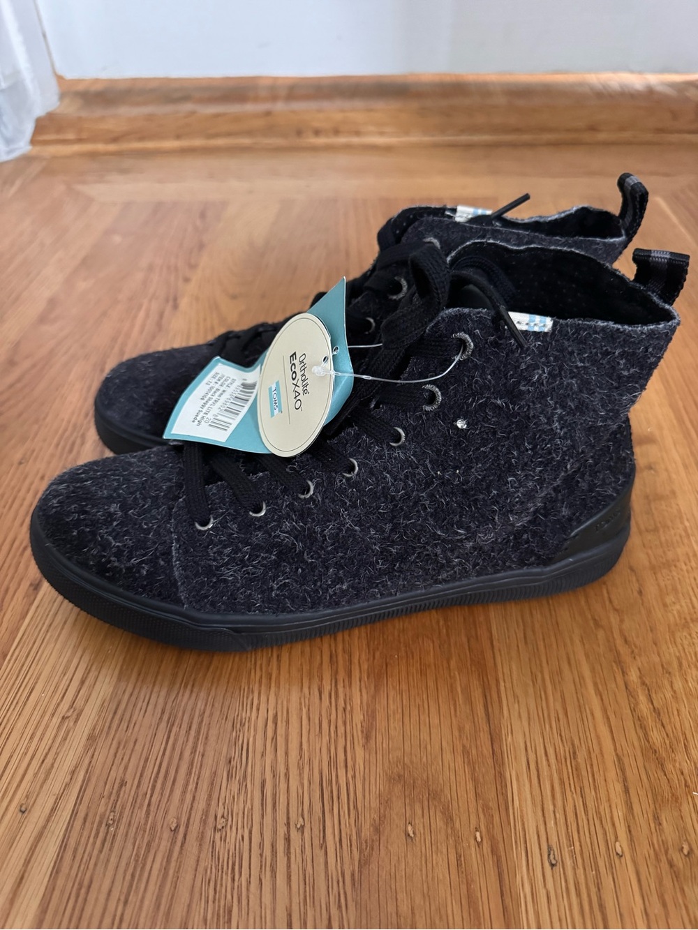 Toms Black Shaggy Suede High-Top Sneakers